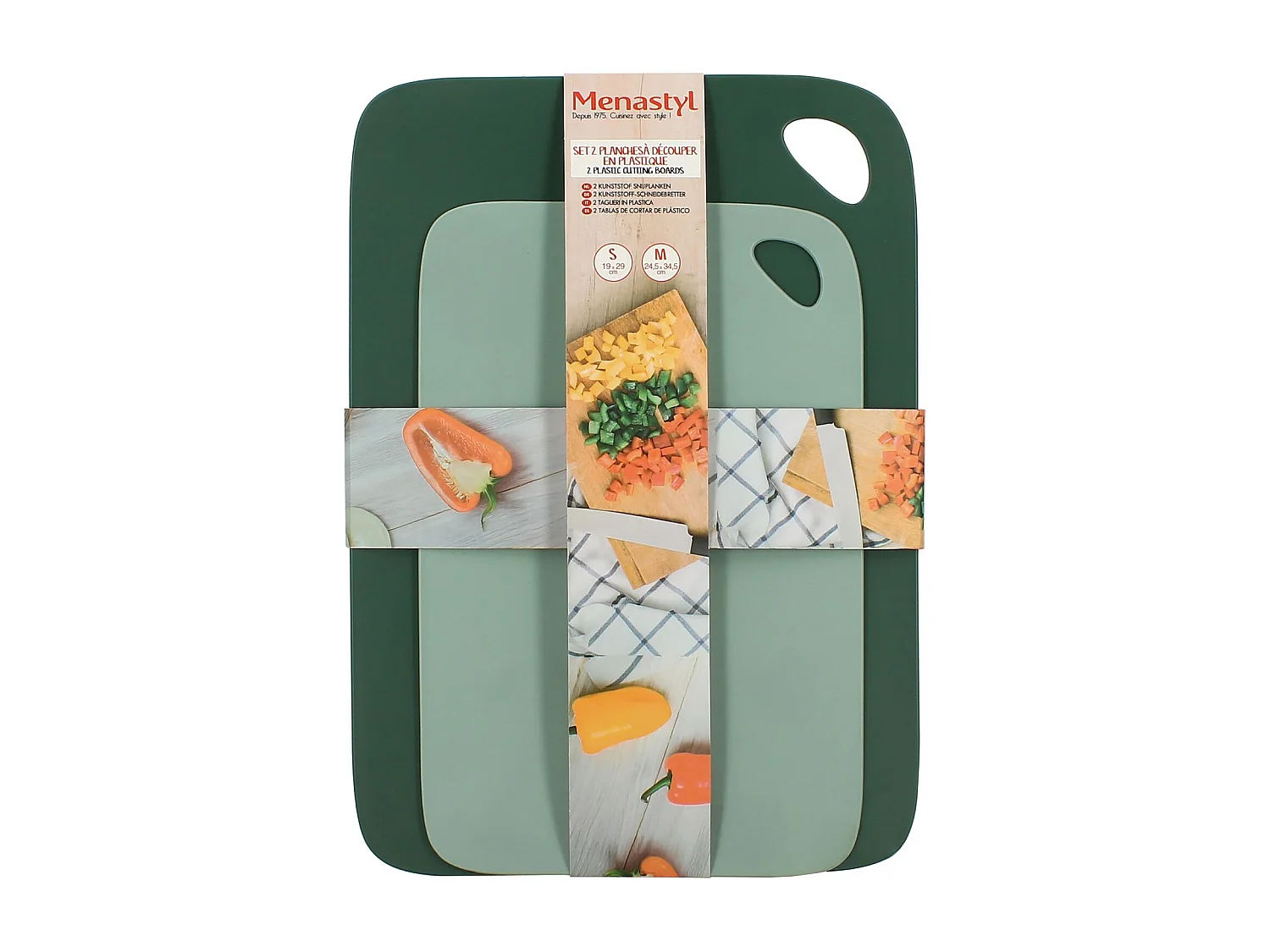 Menastyl - Lot 2 Planches A Decouper 19x29cm Et 24.5x34.5cm En Plastique Vert