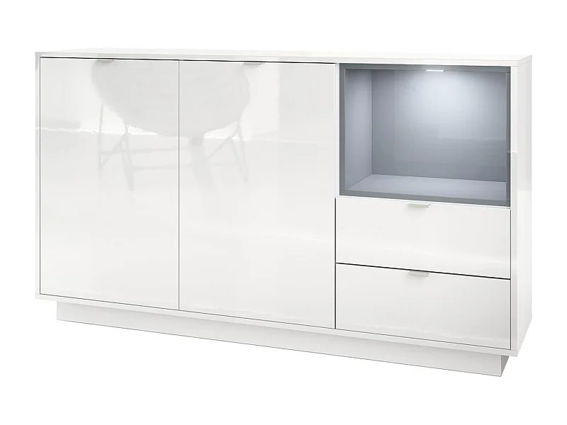 SIDEBOARD Metro Einsatz in Grau Hochglanz