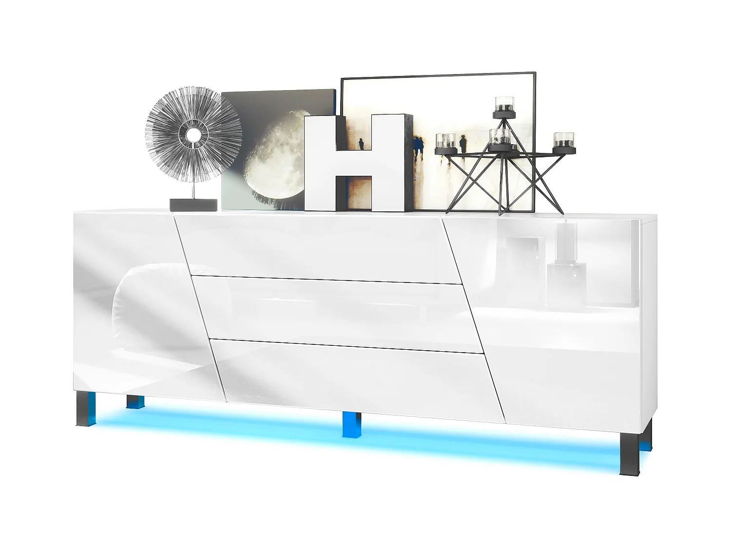 SIDEBOARD Houston Weiß Hochglanz