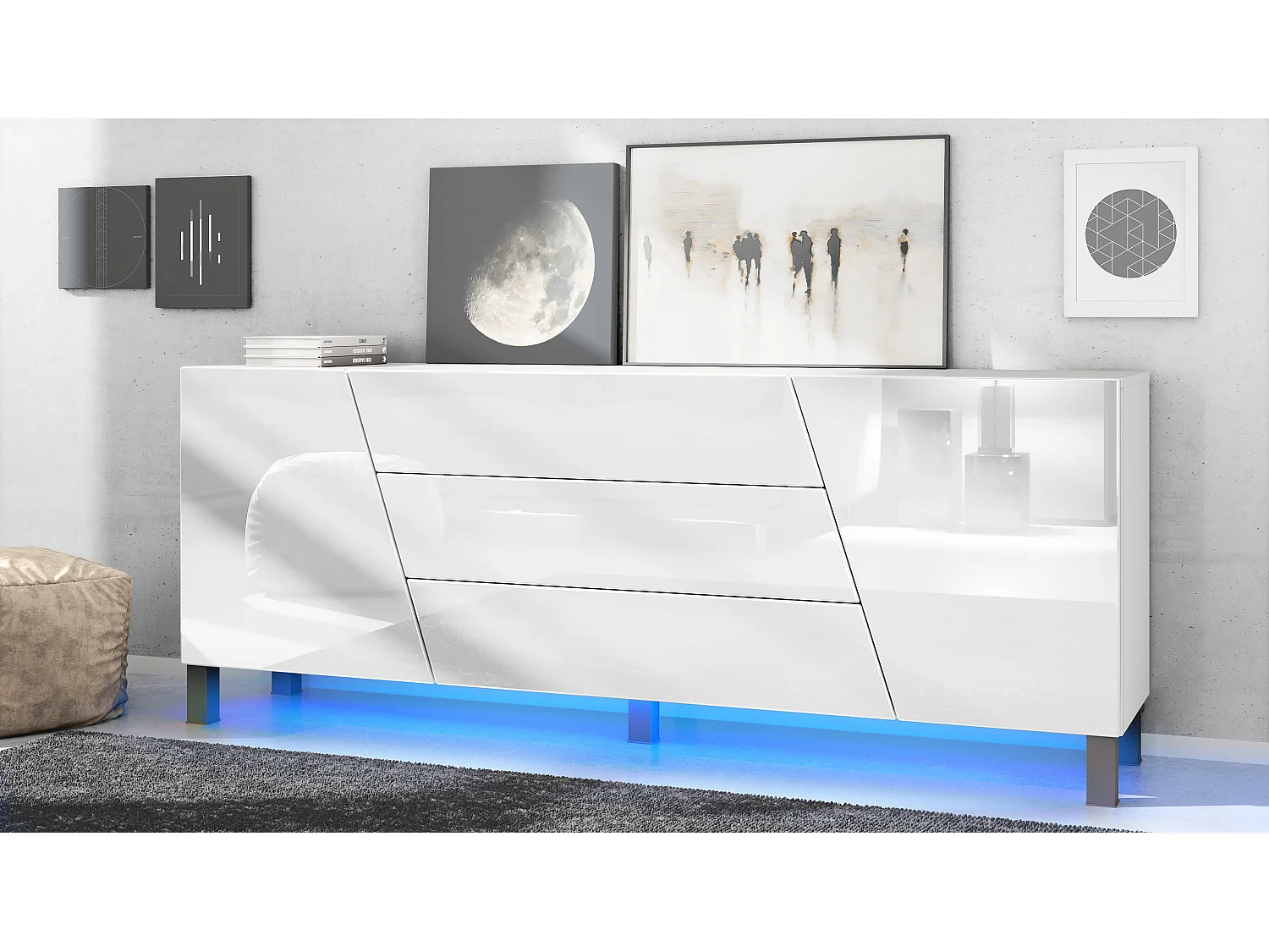 SIDEBOARD Houston Weiß Hochglanz