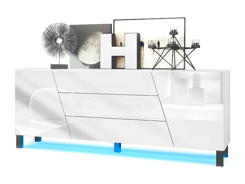 SIDEBOARD Houston Weiß Hochglanz