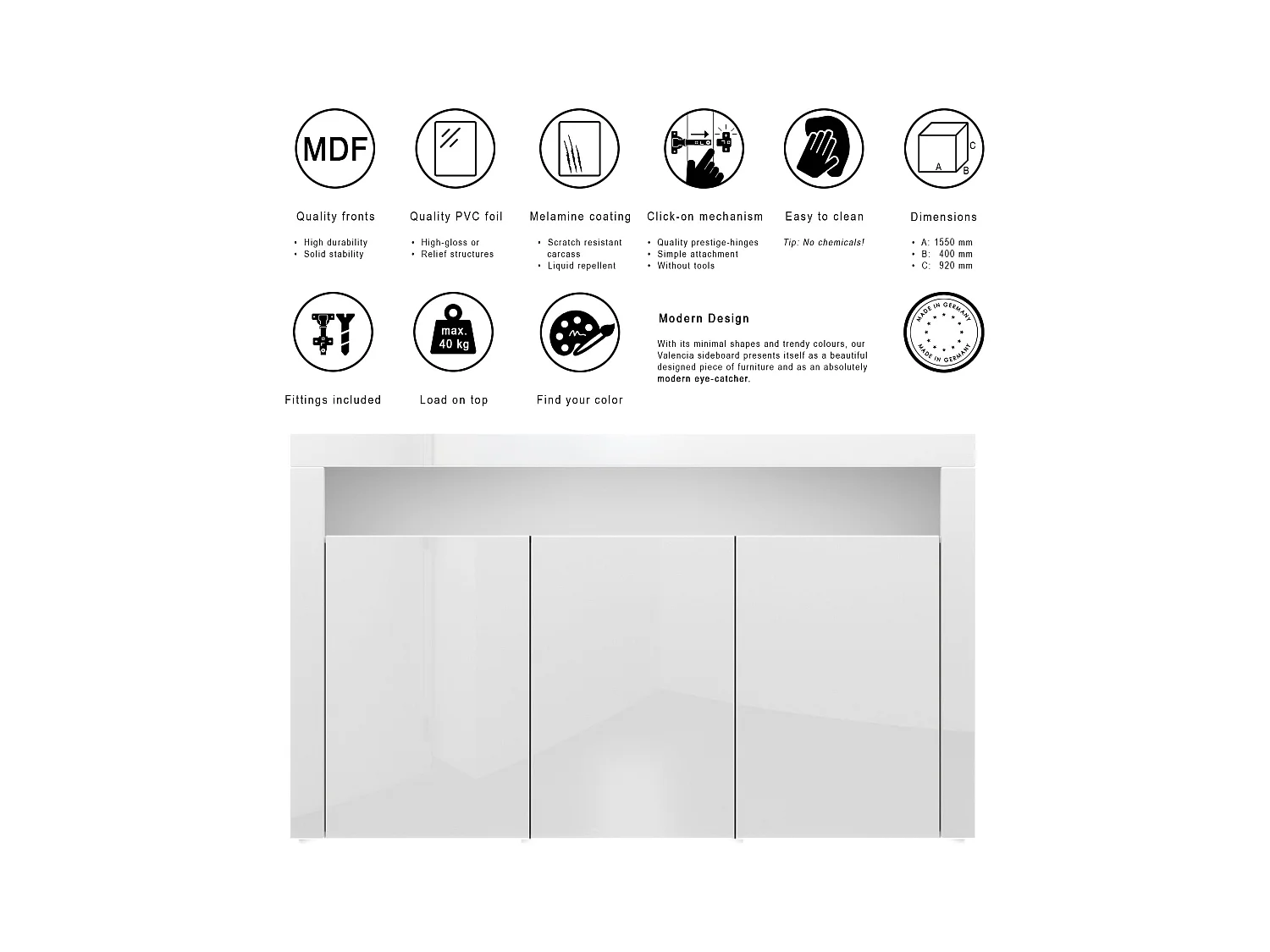 SIDEBOARD Valencia Eiche Natur/ Eiche Natur