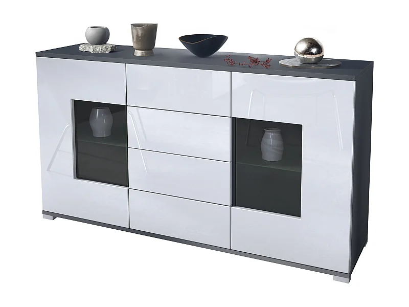 SIDEBOARD Grömitz Weiß Hochglanz
