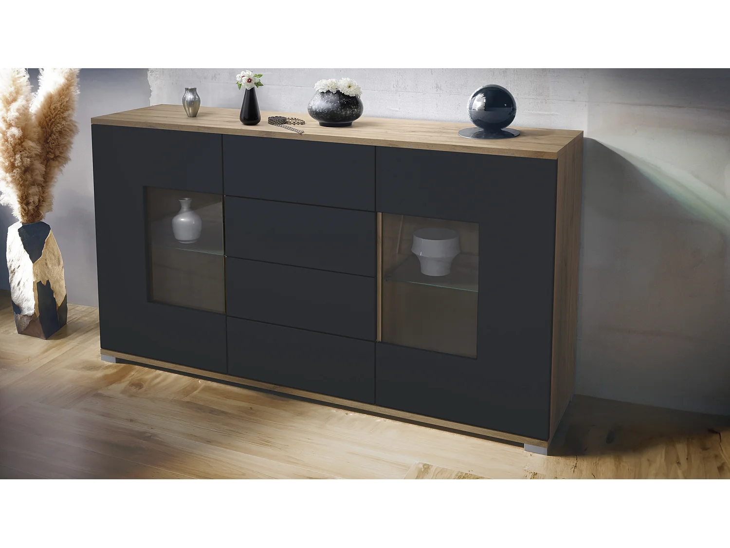 SIDEBOARD Grömitz Schwarz matt