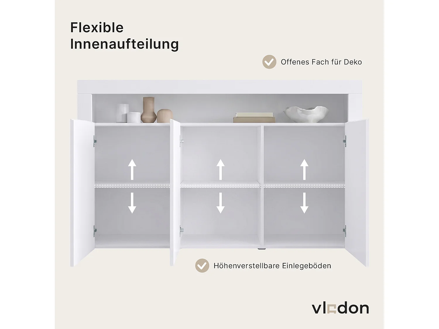 Madia  Valencia, mobile a 3 ante e 1 scomparto aperto, nero opaco/bordeaux lucido/bordeaux lucido (155 x 92 x 40 cm)