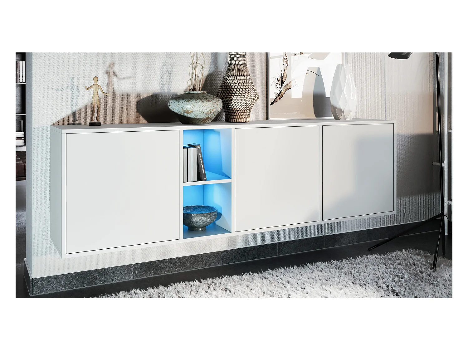 SIDEBOARD Cuba Türen in Weiß matt