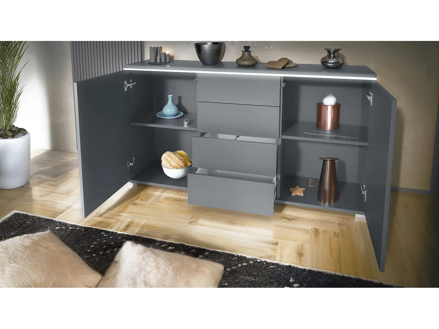 SIDEBOARD Faro Anthrazit matt