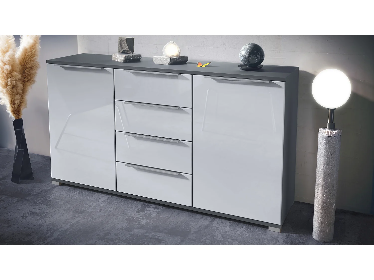 SIDEBOARD Linio Weiß Hochglanz