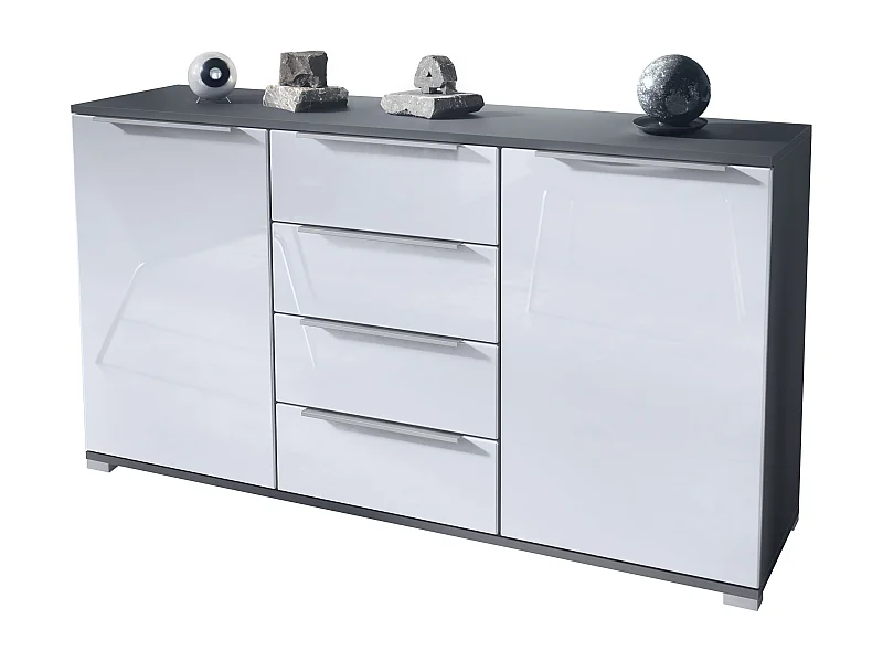 SIDEBOARD Linio Weiß Hochglanz