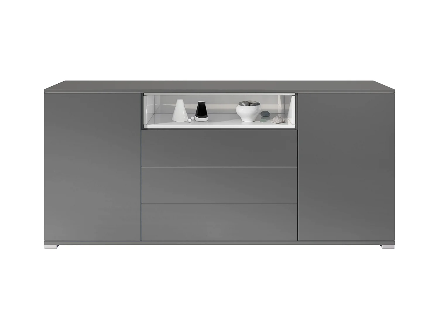 SIDEBOARD Skadu Weiß Hochglanz