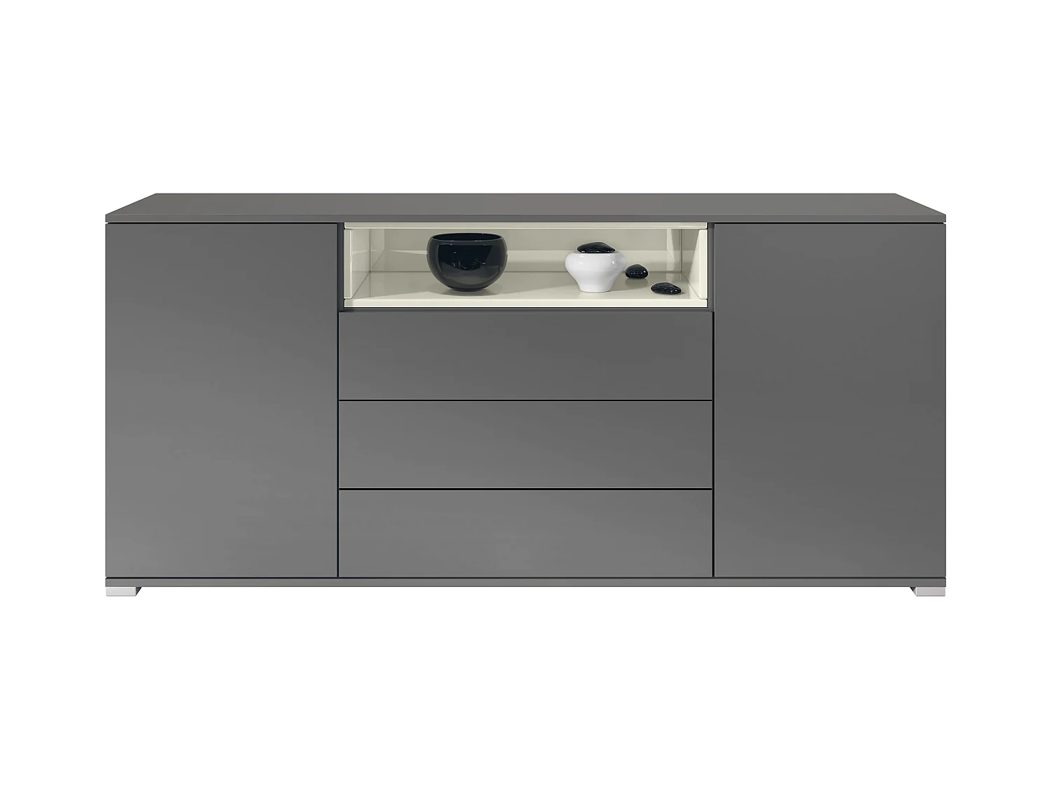 SIDEBOARD Skadu Creme Hochglanz