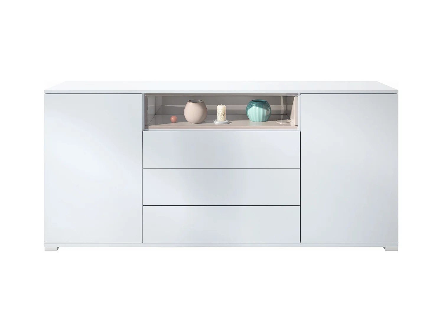 SIDEBOARD Skadu Sandgrau Hochglanz