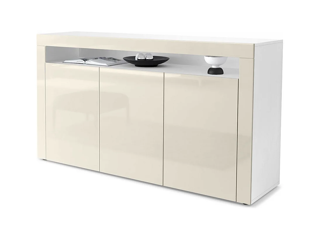 SIDEBOARD Valencia Creme Hochglanz / Creme Hochglanz