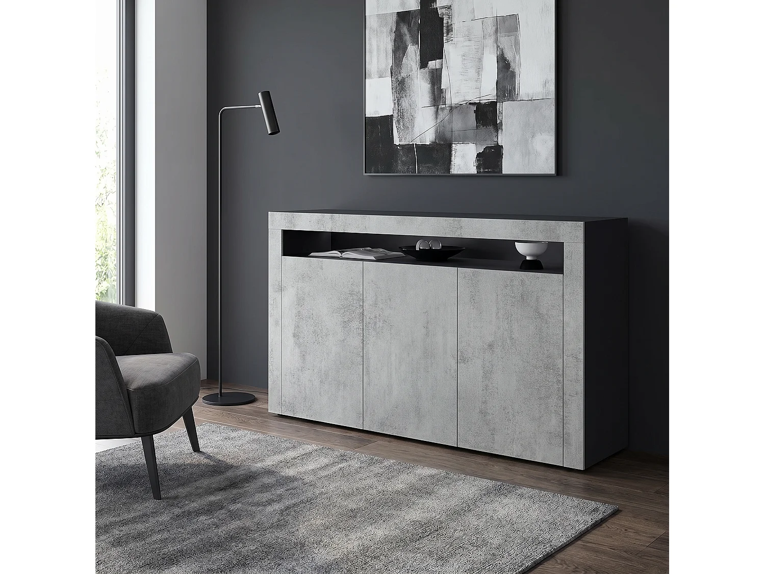 SIDEBOARD Valencia Beton Oxid Optik/ Beton Oxid Optik