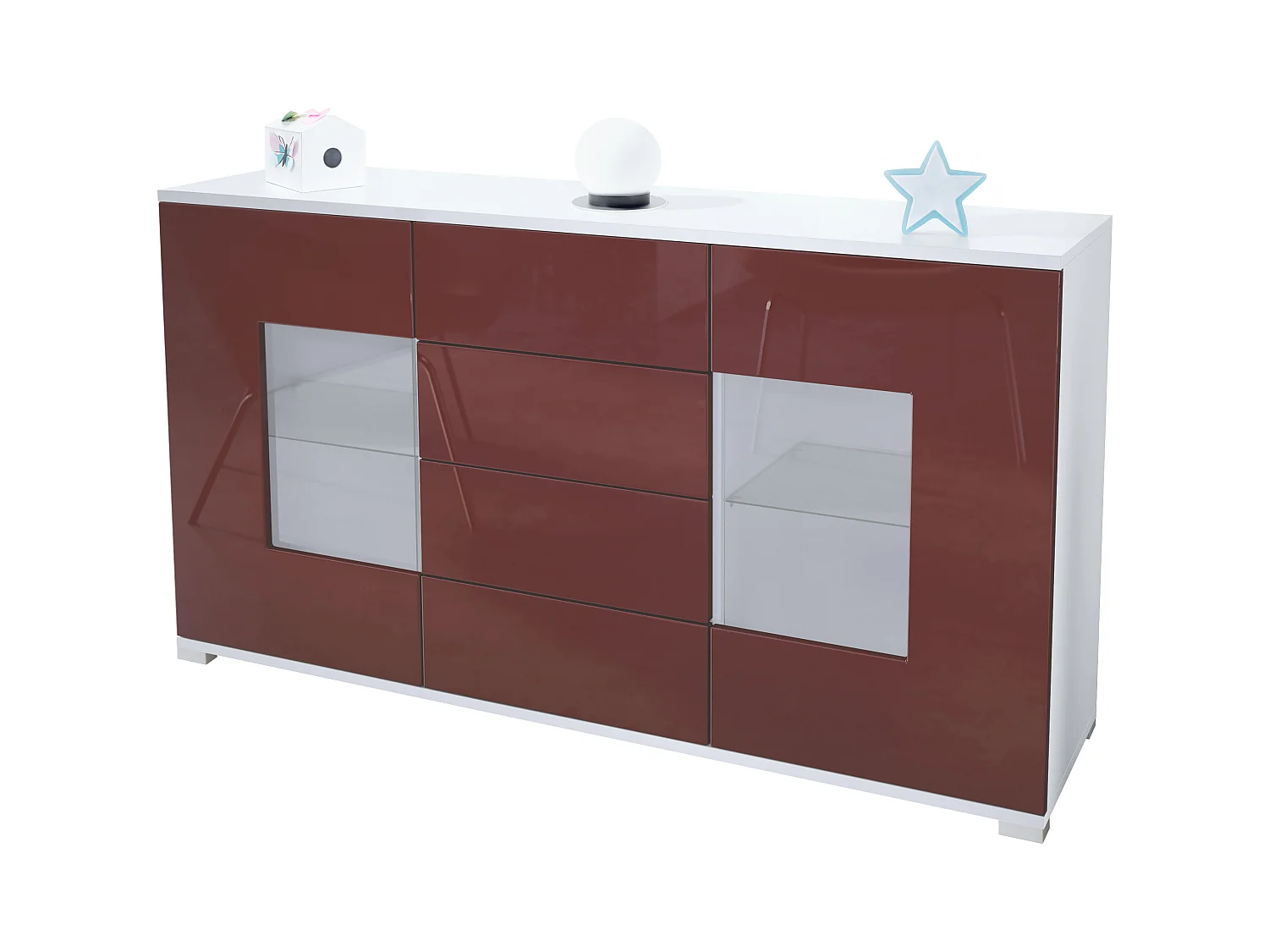 SIDEBOARD Grömitz Bordeaux Hochglanz