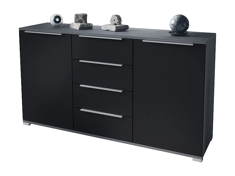 SIDEBOARD Linio Schwarz matt