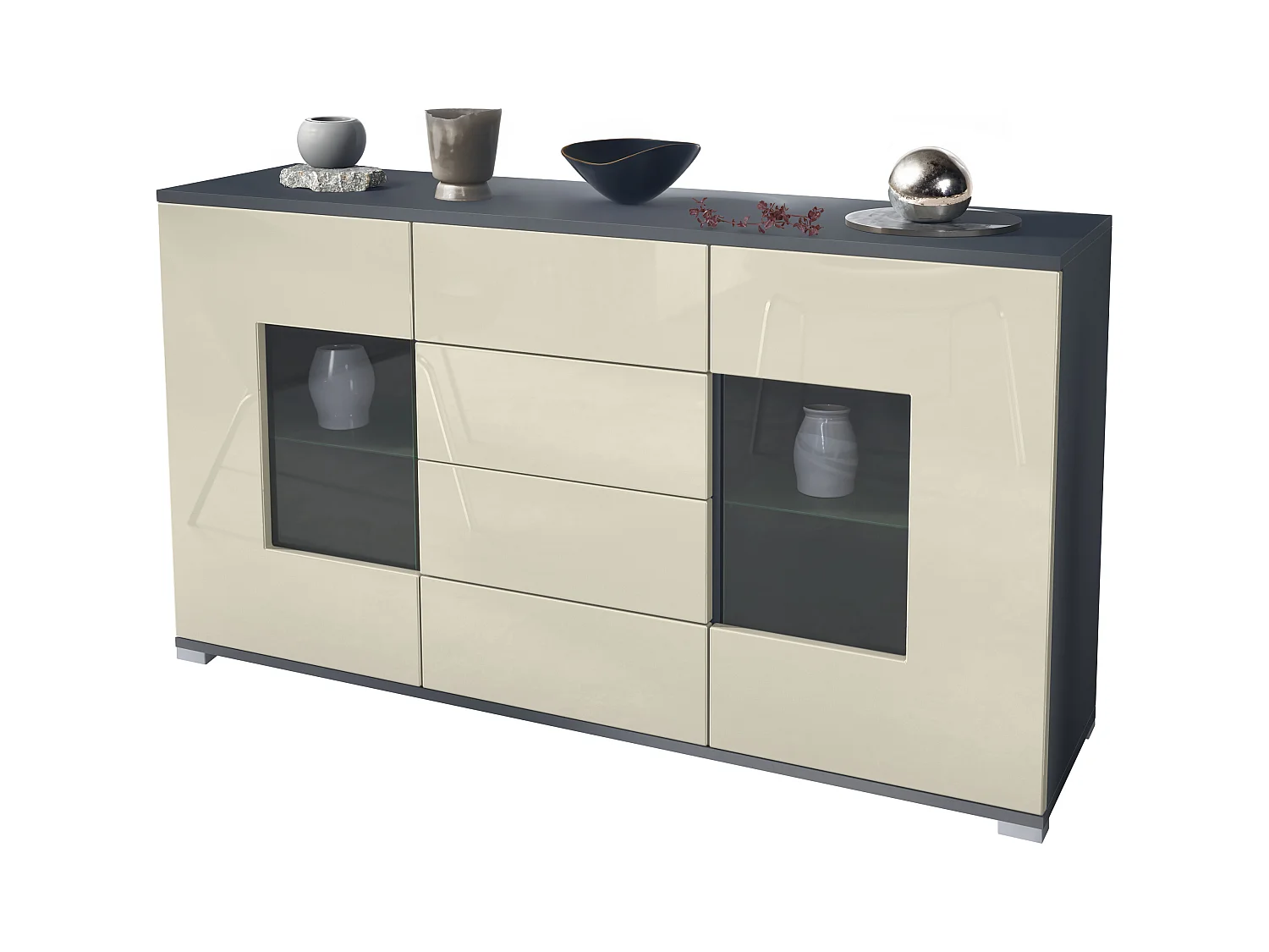 SIDEBOARD Grömitz Creme Hochglanz