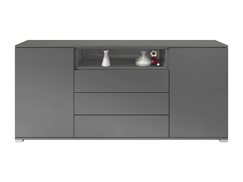 SIDEBOARD Skadu Grau Hochglanz