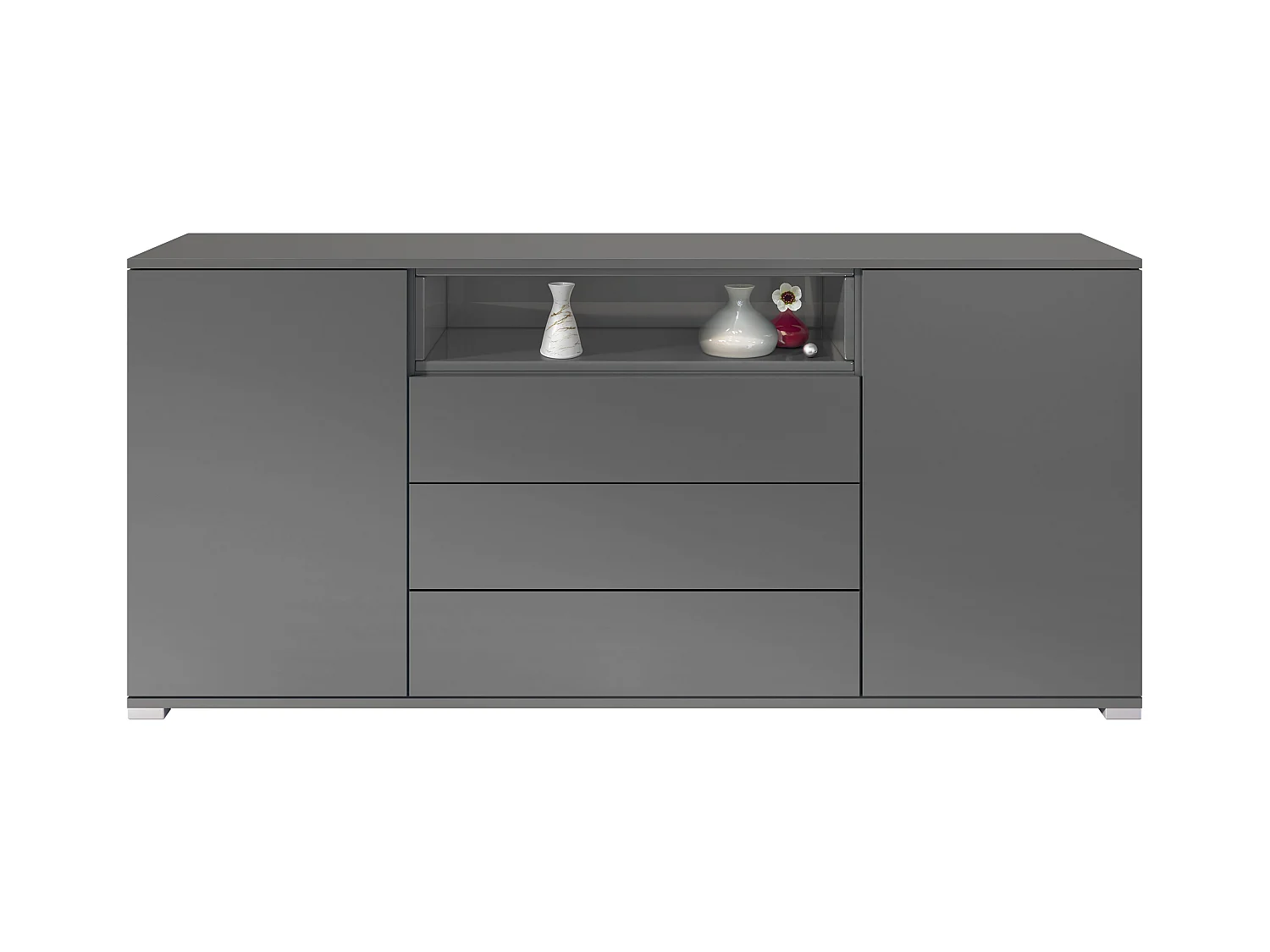 SIDEBOARD Skadu Grau Hochglanz