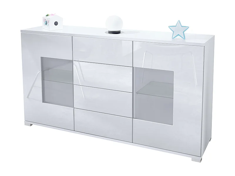SIDEBOARD Grömitz Weiß Hochglanz