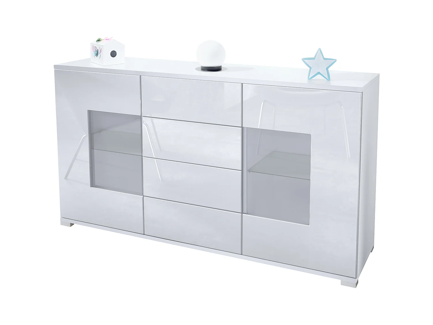 SIDEBOARD Grömitz Weiß Hochglanz