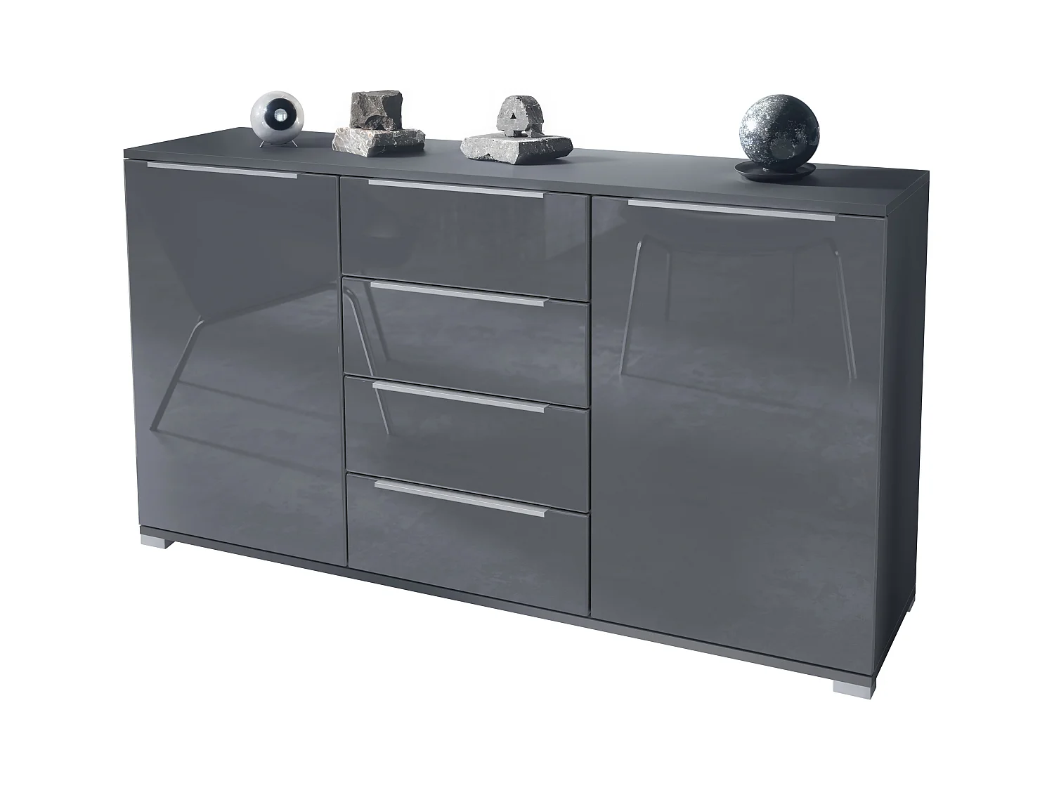 SIDEBOARD Linio Grau Hochglanz