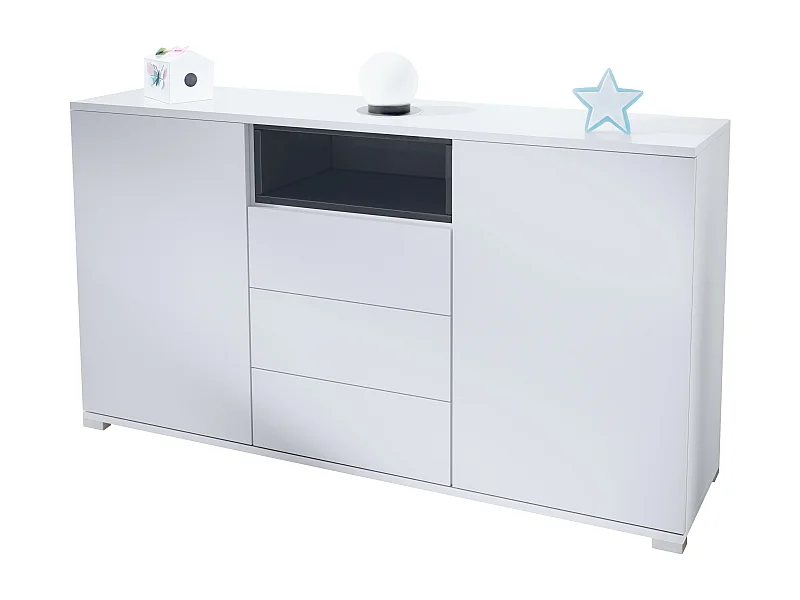 SIDEBOARD Skadu Schwarz Hochglanz