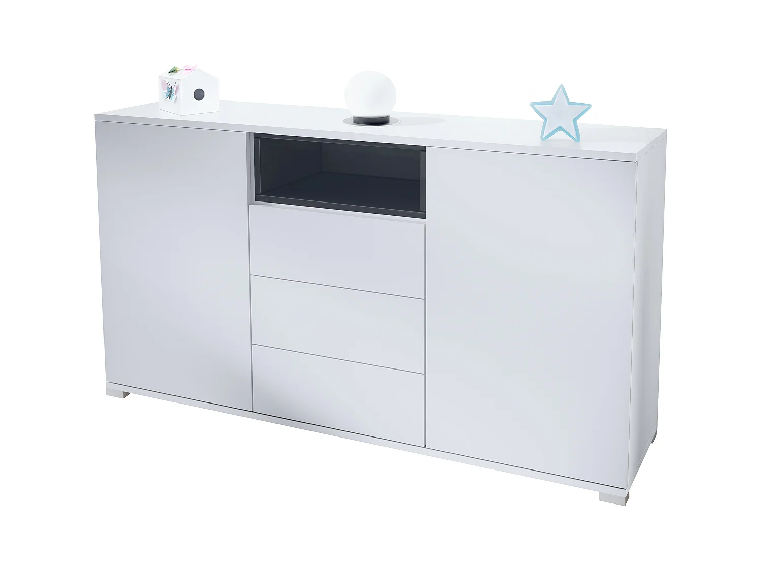 SIDEBOARD Skadu Schwarz Hochglanz