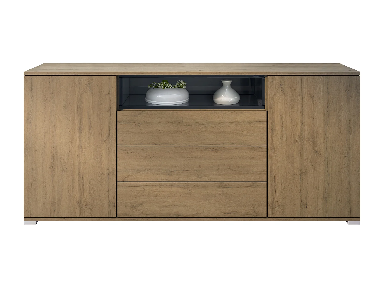 SIDEBOARD Skadu Schwarz Hochglanz