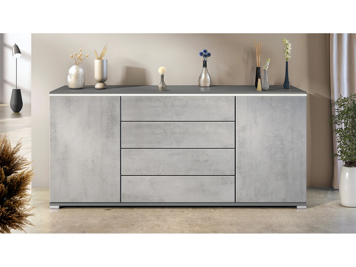 SIDEBOARD Faro Beton Oxid Optik