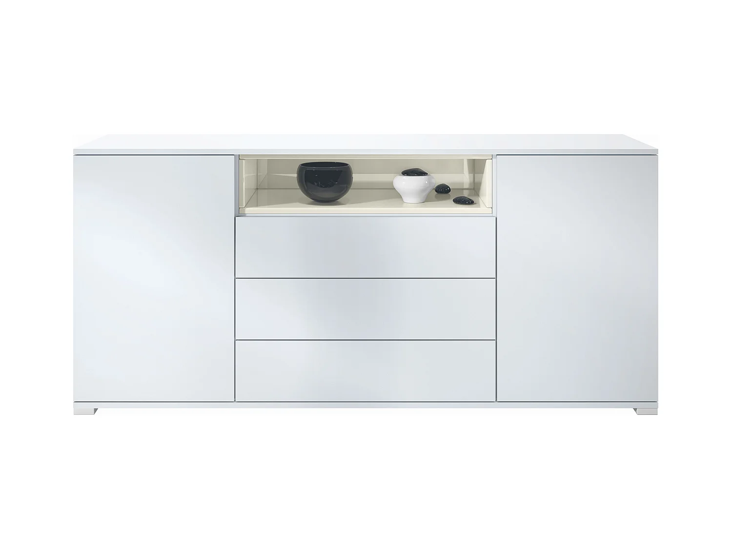SIDEBOARD Skadu Creme Hochglanz
