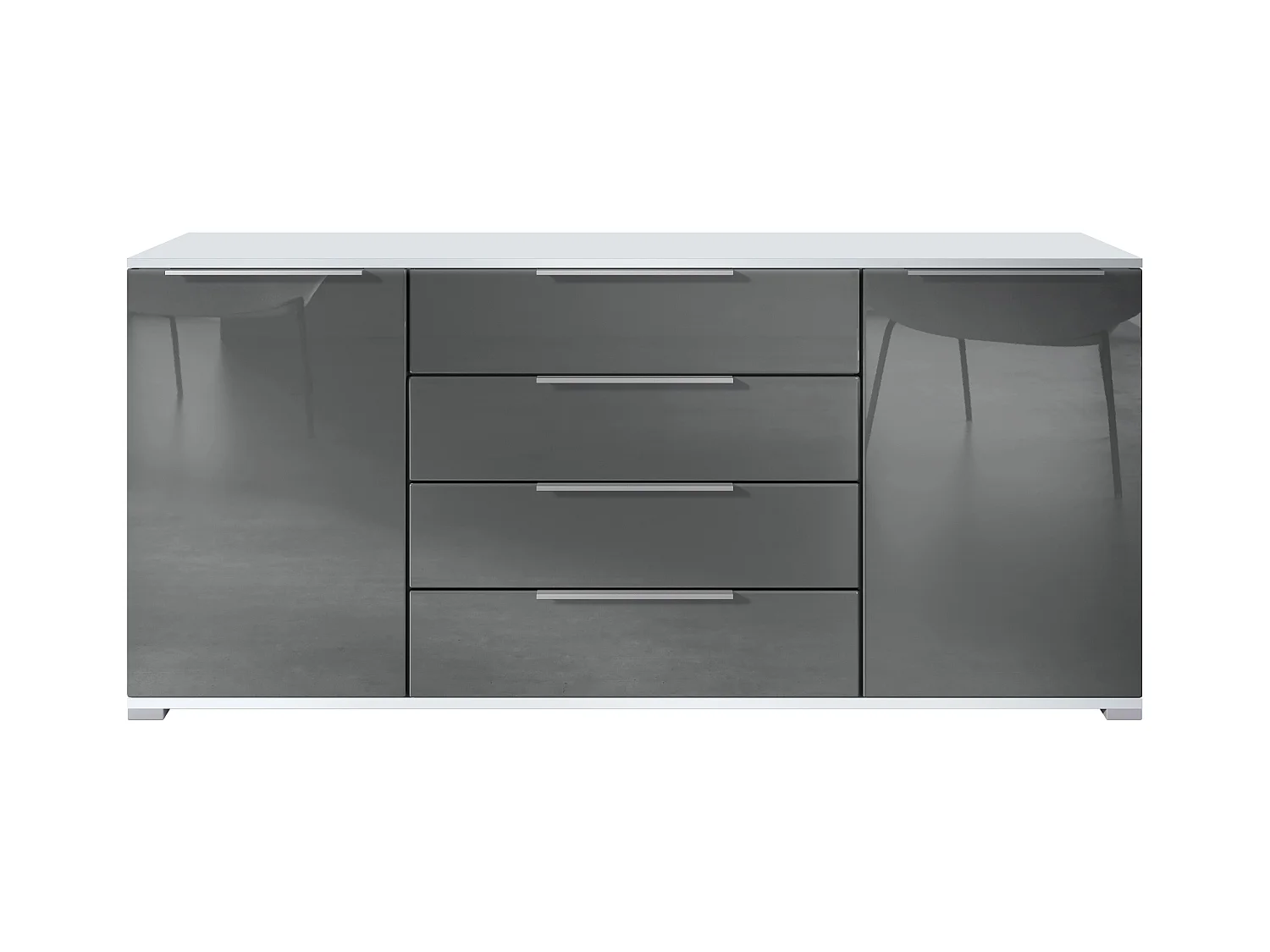 SIDEBOARD Linio Grau Hochglanz