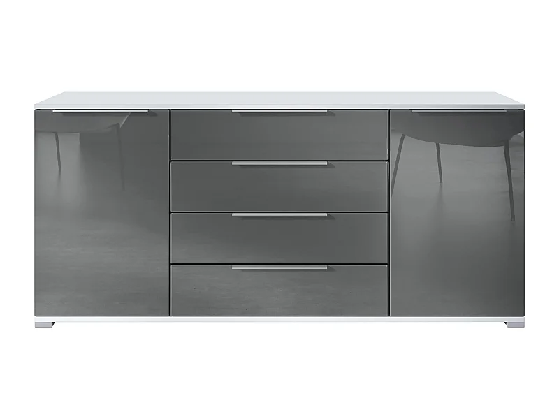 SIDEBOARD Linio Grau Hochglanz
