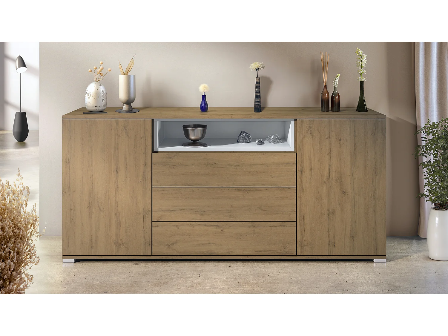 SIDEBOARD Skadu Weiß matt
