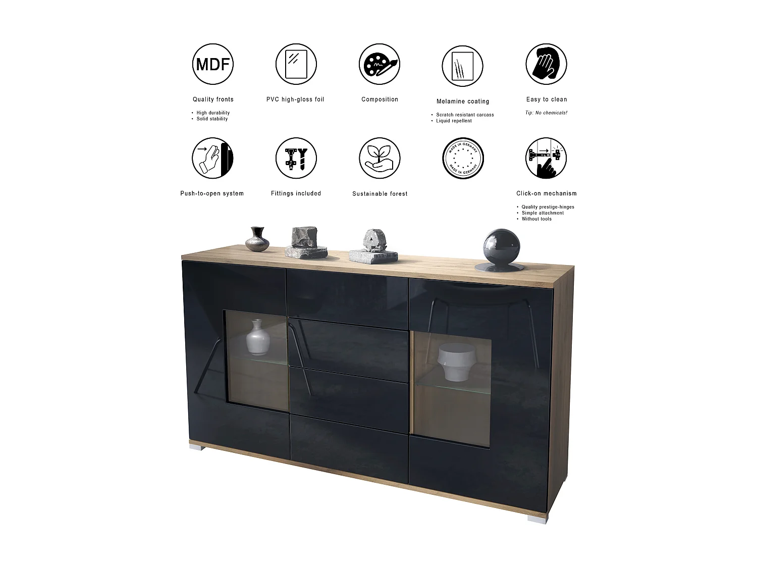 SIDEBOARD Grömitz Weiß matt