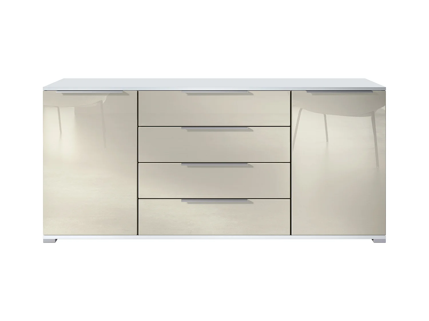 SIDEBOARD Linio Creme Hochglanz