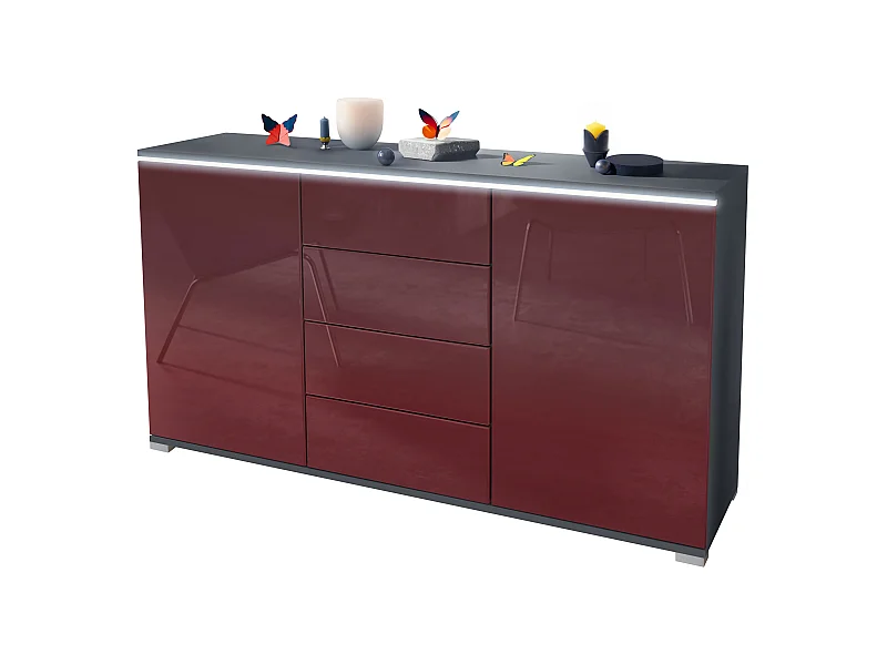 SIDEBOARD Faro Bordeaux Hochglanz