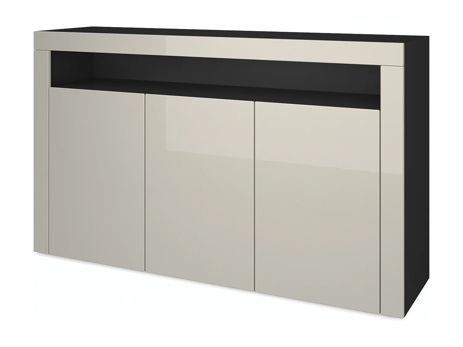 SIDEBOARD Valencia Sandgrau Hochglanz / Sandgrau Hochglanz