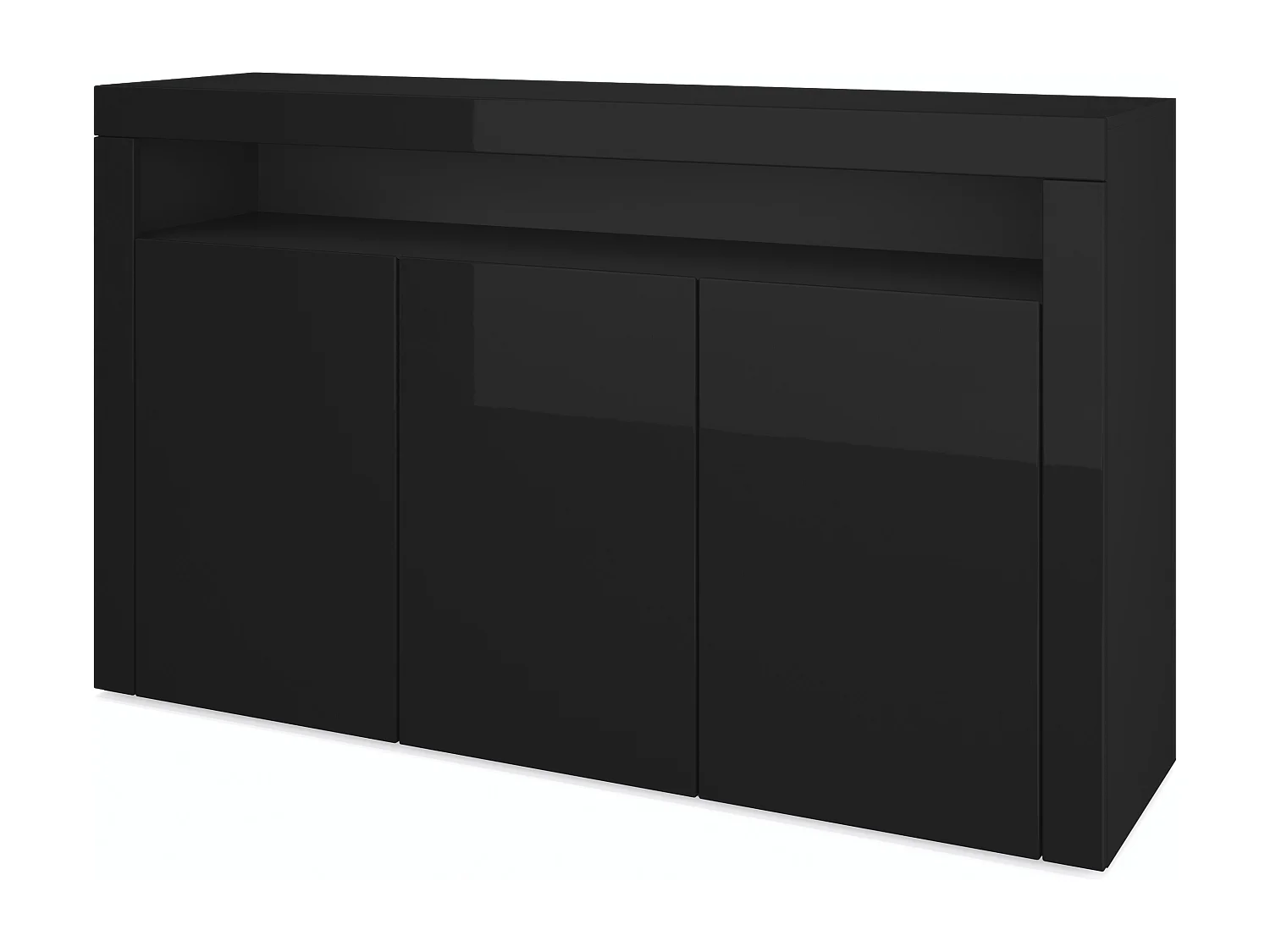 SIDEBOARD Valencia Schwarz Hochglanz / Schwarz Hochglanz