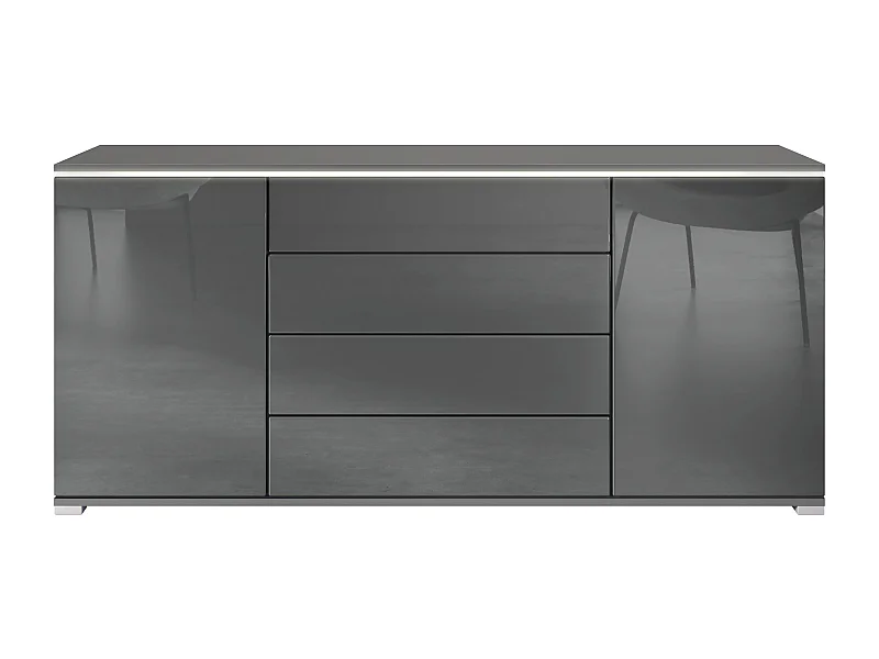 SIDEBOARD Faro Grau Hochglanz