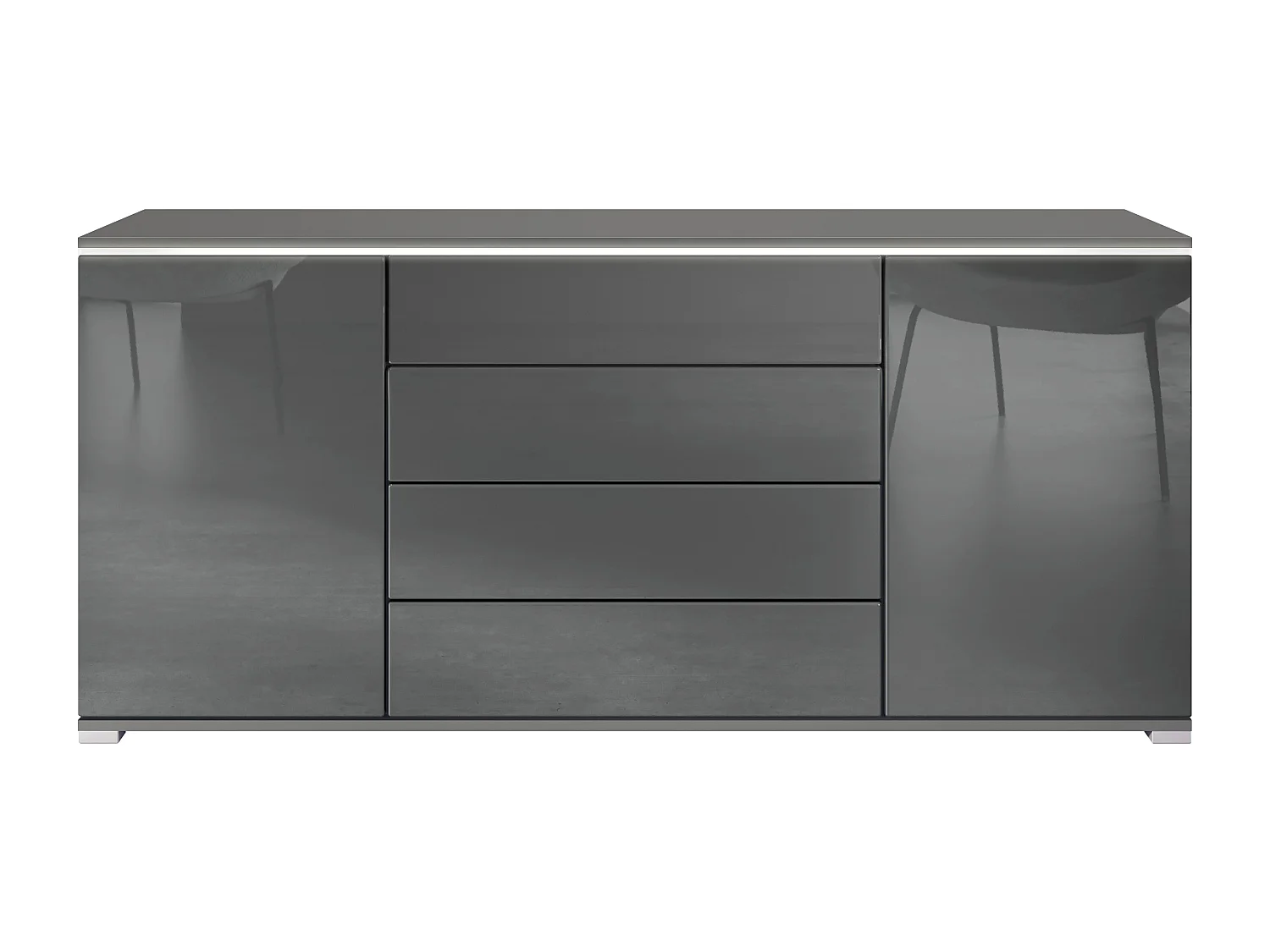 SIDEBOARD Faro Grau Hochglanz