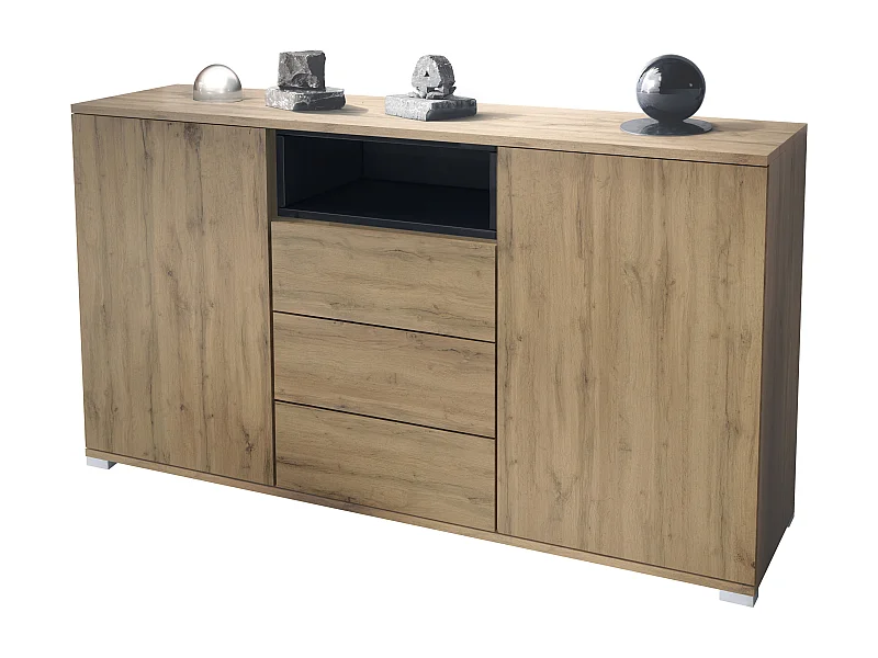 SIDEBOARD Skadu Schwarz Hochglanz