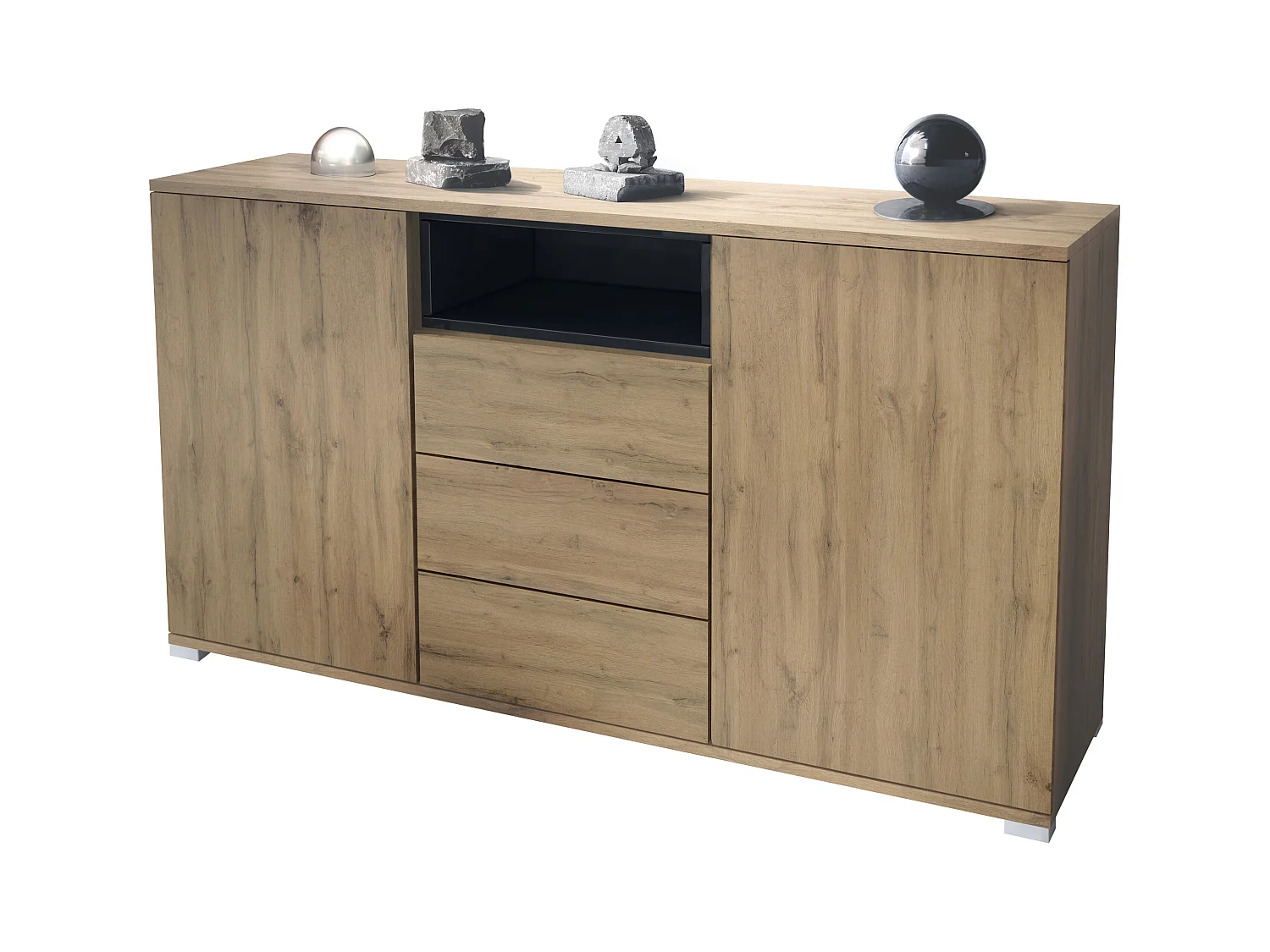 SIDEBOARD Skadu Schwarz Hochglanz