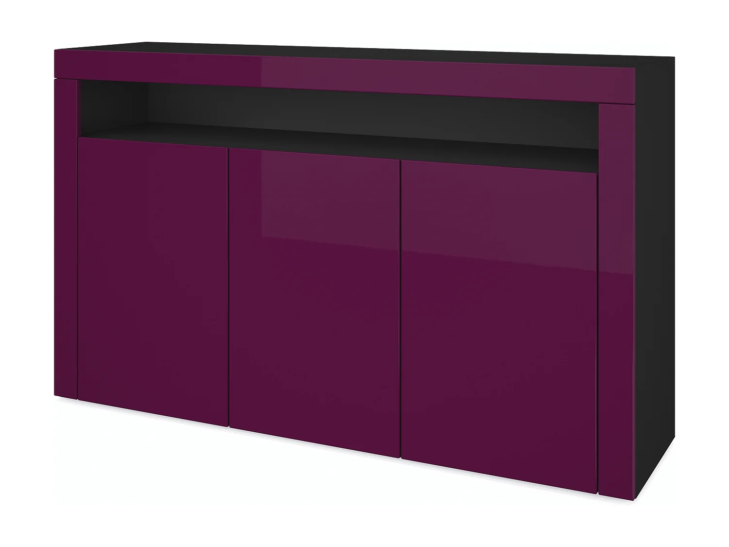 SIDEBOARD Valencia Brombeer Hochglanz / Brombeer Hochglanz