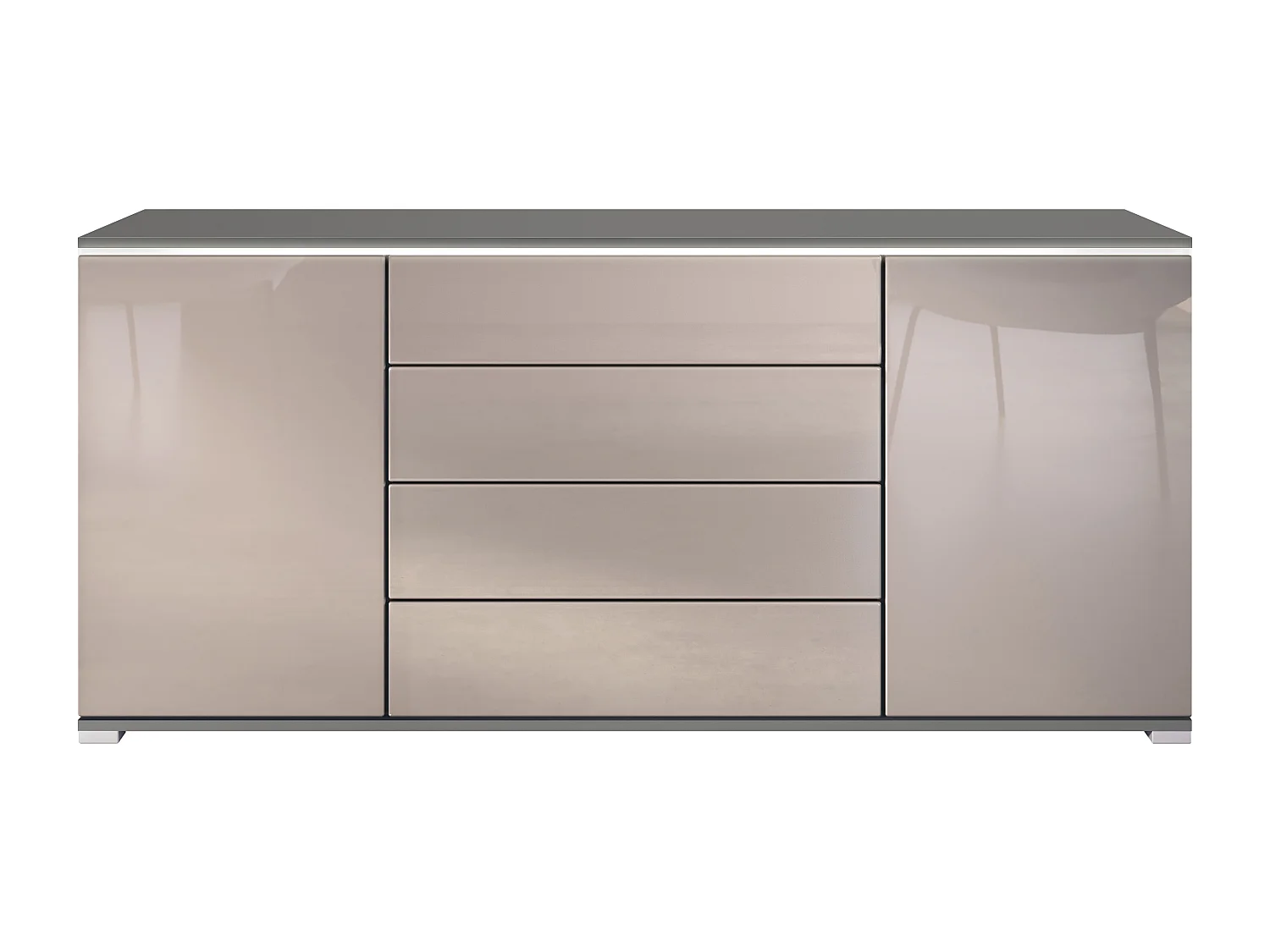 SIDEBOARD Faro Sandgrau Hochglanz