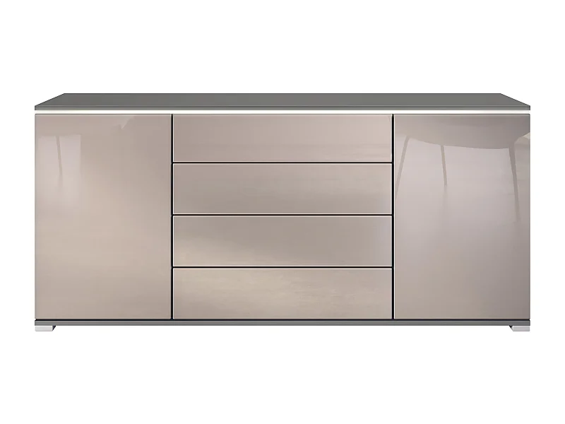 SIDEBOARD Faro Sandgrau Hochglanz