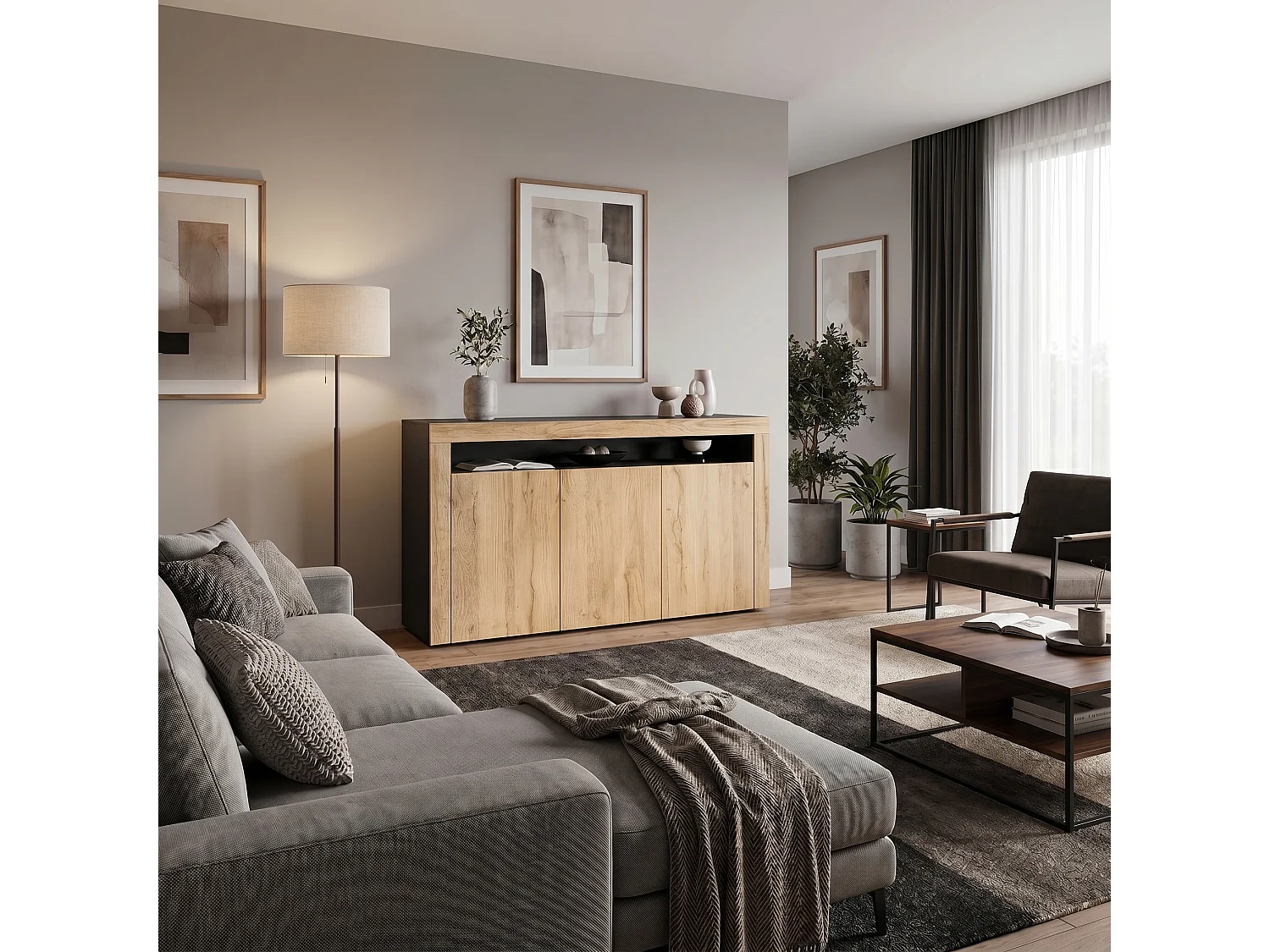 SIDEBOARD Valencia Eiche Natur/ Eiche Natur