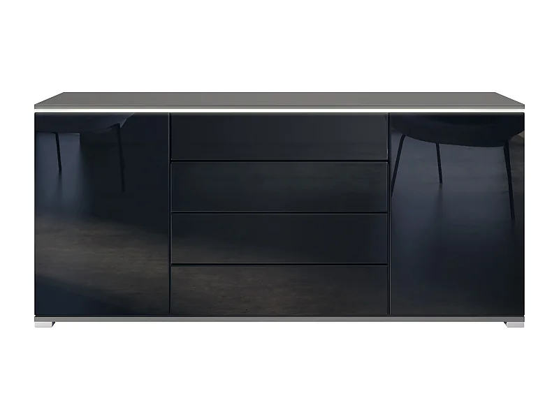 SIDEBOARD Faro Schwarz Hochglanz