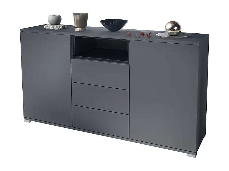 SIDEBOARD Skadu Schwarz Hochglanz