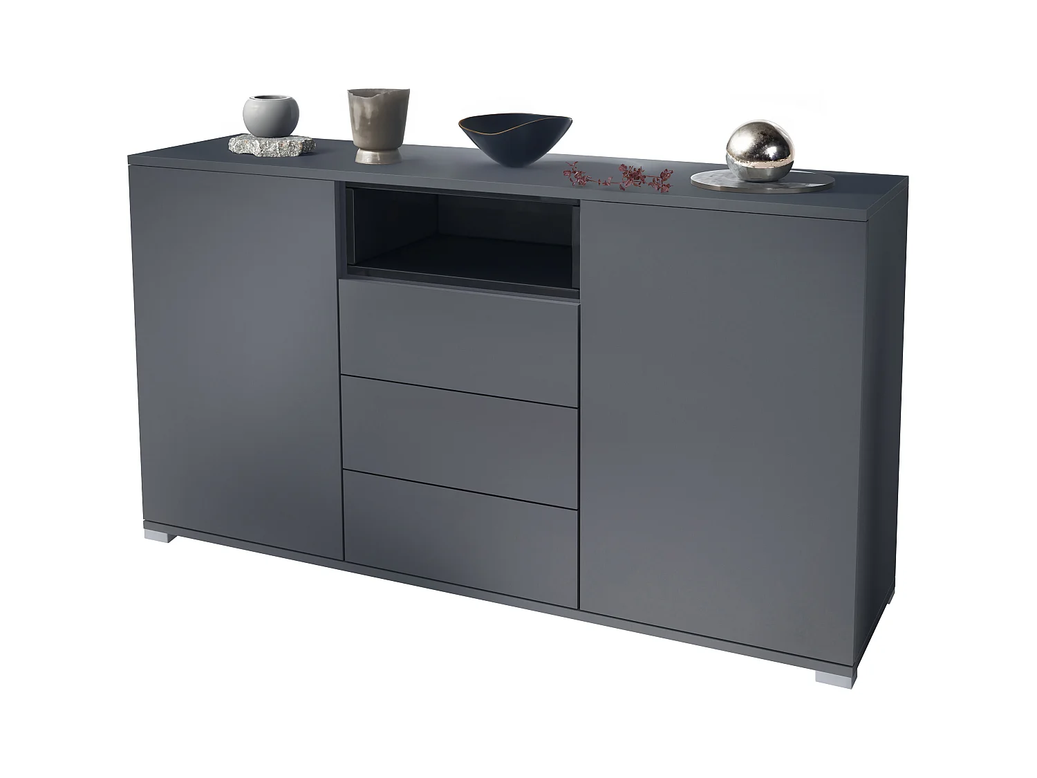 SIDEBOARD Skadu Schwarz Hochglanz